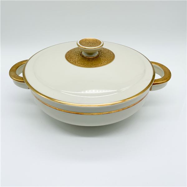 Volkstedt Porcelain Tureen with Lid, Gold Decoration