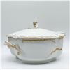 Image 1 : 2pc Haviland Porcelain Covered Tureen, Gilded Detailing