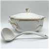 Image 4 : 2pc Haviland Porcelain Covered Tureen, Gilded Detailing