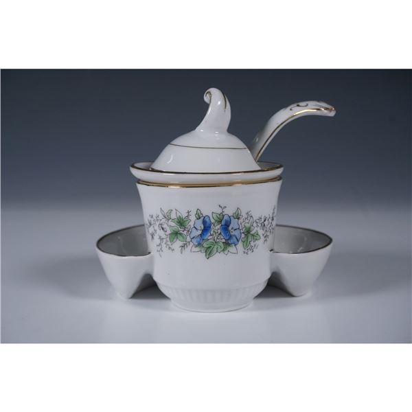KPM Porcelain Mustard Jar with Spoon