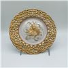 Image 1 : Porcelain Reticulated Plate, Gold and Pink Accents