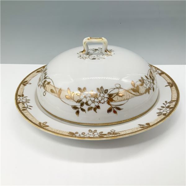 Nippon Porcelain Gold Floral Covered Serving Dish