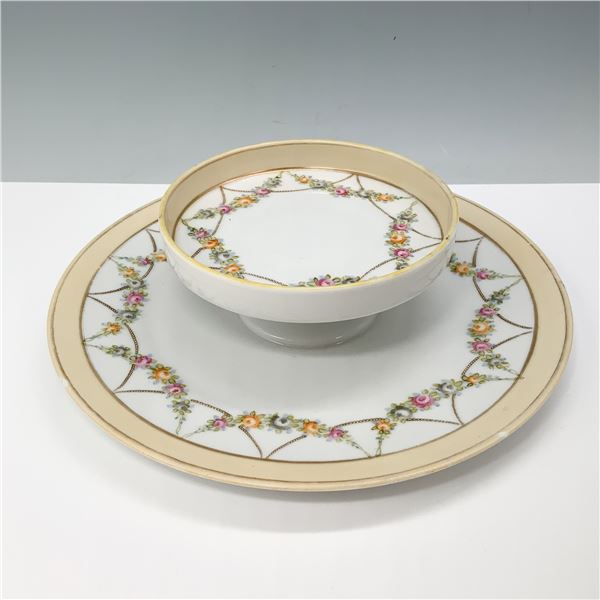 Nippon Pedestal Tiered Serving Dish, Floral Design
