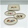 Image 2 : 4pc Danmark Porcelain Floral Dresser Tray & Three Ovals