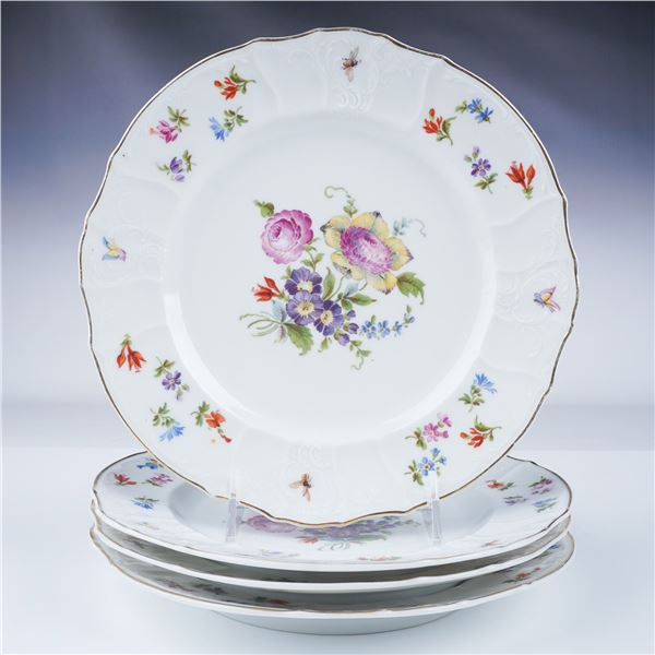 4pc H&C Crown Imperial Porcelain Floral Plates