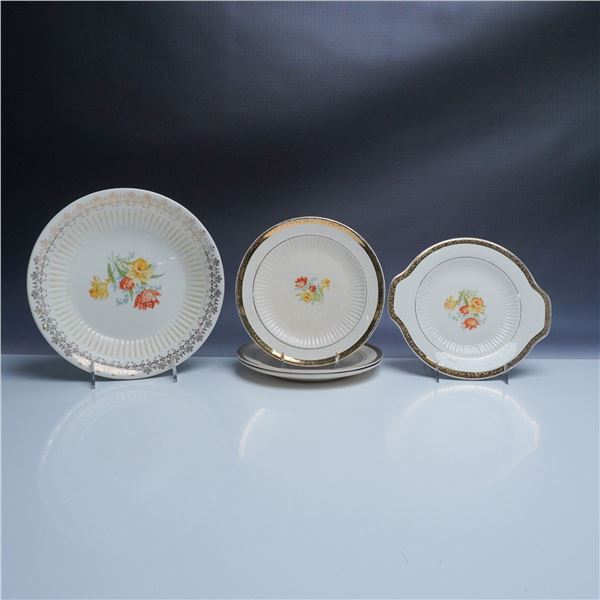 5pc Royal China Porcelain Floral Bowl and Plate Set
