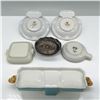 Image 3 : 8pc Assorted Porcelain Ashtrays & Metal Lighter Collection