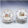 Image 1 : 10pc Decorative Porcelain Plates, Children and Floral Trim