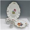 Image 2 : 4pc Meissen Porcelain Floral Serving Set with Gold Accents