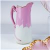 Image 3 : 4pc Porcelain Gilded Pink & White Serving Set