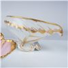 Image 4 : 4pc Porcelain Gilded Pink & White Serving Set