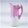 Image 7 : 4pc Porcelain Gilded Pink & White Serving Set
