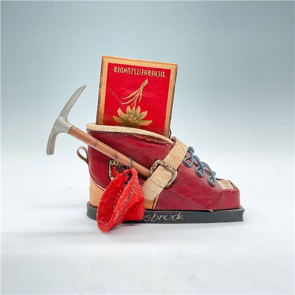 Vintage Innsbruck Alpine Souvenir Boot Match Holder