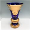 Image 2 : Bohemian Cobalt Blue and Gilt Hand Painted Glass Vase
