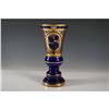Image 1 : Egermann Bohemian Glass Vase with Gold Floral Design