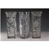 Image 1 : 3pc Cut Glass Floral Pattern Vases
