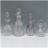 Image 1 : 4pc Antique Cut Glass Cruet Set with Stoppers