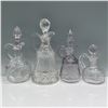 Image 2 : 4pc Antique Cut Glass Cruet Set with Stoppers