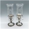 Image 3 : Sterling Silver Candle Holders, FB Rogers, Crystal Prisms