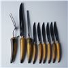 Image 1 : 9pc Sheffield Horn-Handled Knife and Serving Set in Box