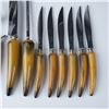 Image 2 : 9pc Sheffield Horn-Handled Knife and Serving Set in Box