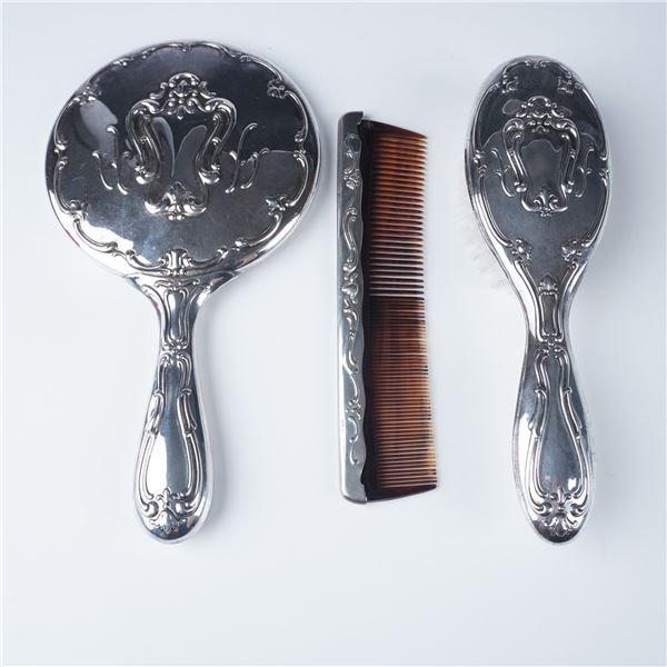 3pc Gorham Electroplated Vanity Set