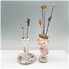Image 1 : 17pc  Japanese Porcelain Hatpin Holders w/ Assorted Hatpins