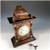 Image 4 : Antique Wooden Mantel Clock with Key and Pendulum