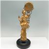 Image 3 : Linder 8-Day Swinging Arm Mantel Clock w/ Gilt Figural Base