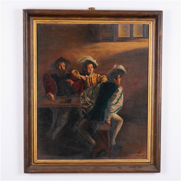 After Carravaggio, Original Oil on Canvas, Signed