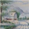 Image 2 : A. Kington, Oil on Canvas, Winter Barn Scene, Signed
