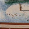 Image 4 : A. Kington, Oil on Canvas, Winter Barn Scene, Signed