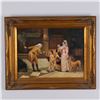 Image 1 : Antique Oil on Board, Elegant Genre Scene