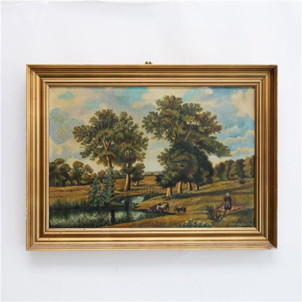 Axel Holm, Antique Original Oil on Canvas, Signed