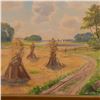 Image 2 : Borge Ruud, Oil on Canvas, Rural Haystacks Landscape, Signed