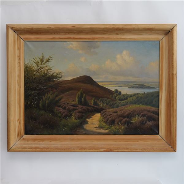 H. Thoring, Large Oil on Canvas, Road to a Fjord, Signed