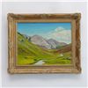 Image 1 : H. Watts, Original Oil on Canvas, Mountain Landscape, Signed