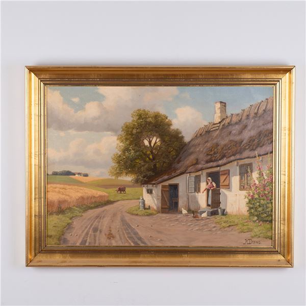 Kai Jeppe Drews, Oil on Canvas, Bucolic Landscape, Signed