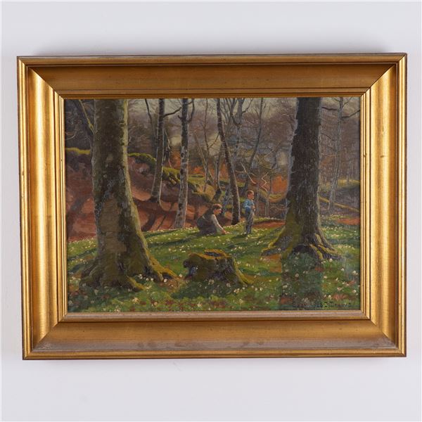 Kai Jeppe Drews, Oil on Canvas, Forest Scene, Signed