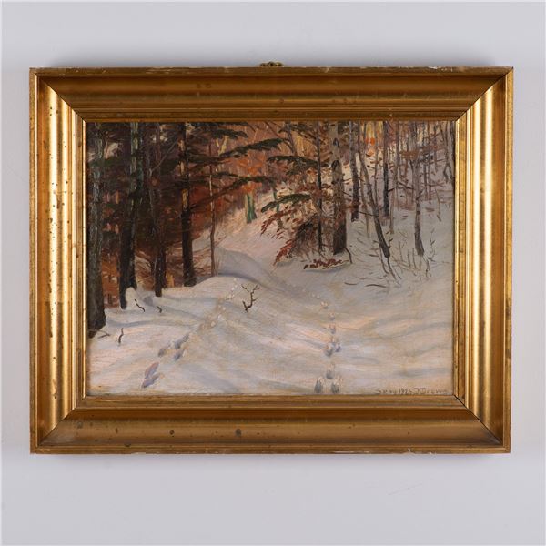 Kai Jeppe Drews, Oil on Canvas, Winter Landscape, Signed