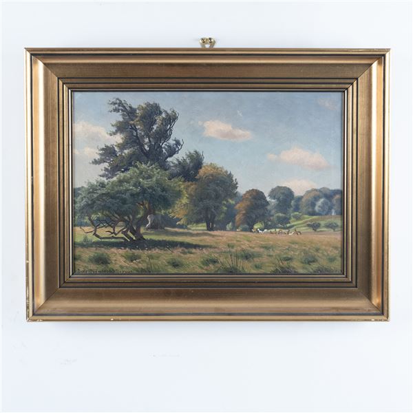 Kai Jeppe Drews, Original Oil on Canvas, Deer Park, Signed