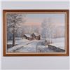 Image 1 : M. Benson, Oil on Canvas, Winter Farmstead Landscape, Signed