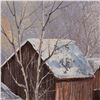 Image 4 : M. Benson, Oil on Canvas, Winter Farmstead Landscape, Signed