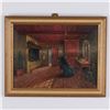 Image 1 : N. Philippsen, Oil on Board, Rustic Interior Scene, Signed