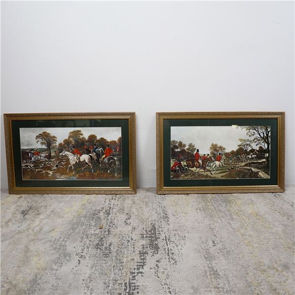 Pair of Framed Equestrian Hunting Scene Prints