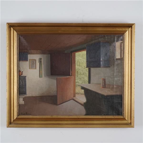 Paul Ronne, Oil on Canvas, Danish Interior, Signed