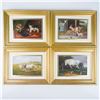 Image 1 : Set of Four Framed Animal-Themed Oil Paintings