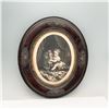 Image 1 : Innocence Lithograph in Ornate Oval Frame, 19th Century