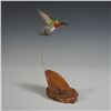 Image 1 : RUCH Hand-Carved Wooden Hummingbird Sculpture