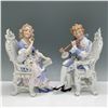 Image 1 : 2pc Vintage German Figurines, Flute Player & Seated Lady